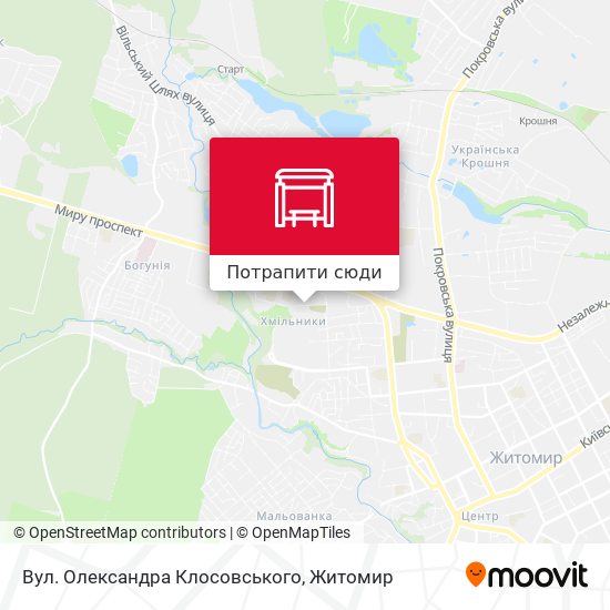 Карта Вул. Олександра Клосовського