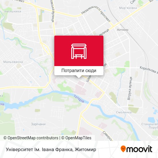 Карта Університет Ім. Івана Франка