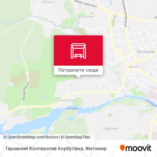 Карта Гаражний Кооператив Корбутівка