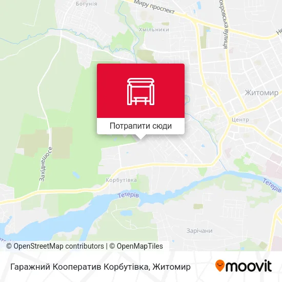 Карта Гаражний Кооператив Корбутівка