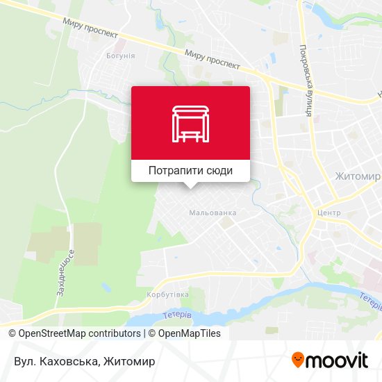 Карта Вул. Каховська