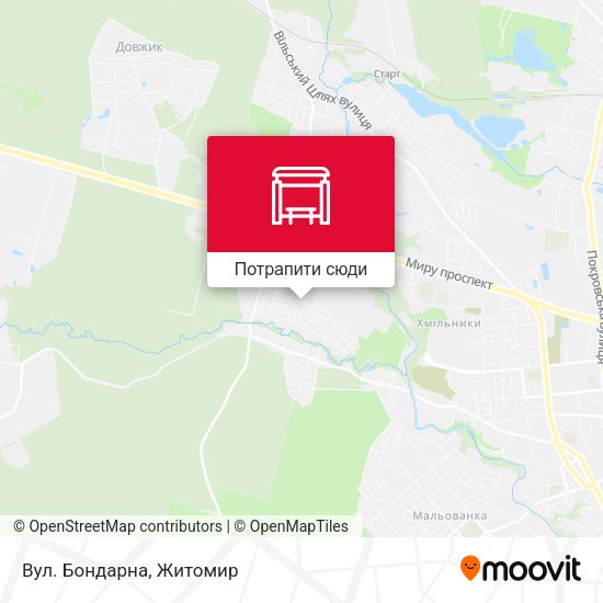Карта Вул. Бондарна
