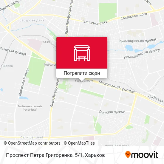 Карта Проспект Петра Григоренка, 5/1