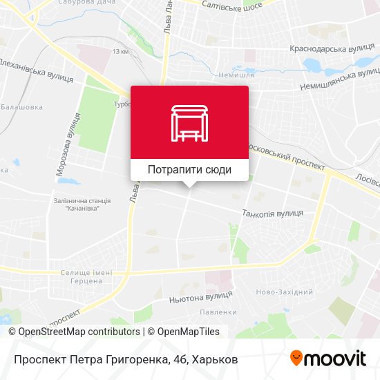Карта Проспект Петра Григоренка, 4б