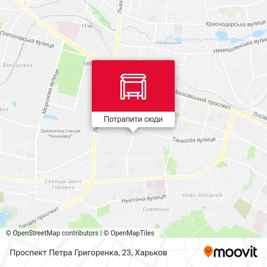 Карта Проспект Петра Григоренка, 23