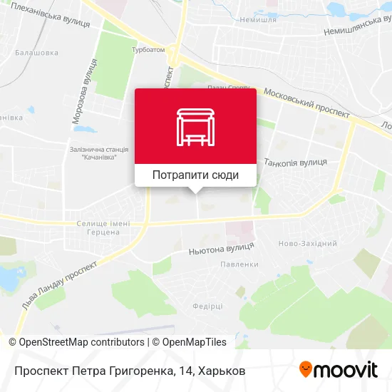 Карта Проспект Петра Григоренка, 14