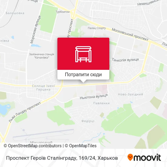 Карта Проспект Героїв Сталінграду, 169 / 24