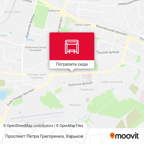 Карта Проспект Петра Григоренка