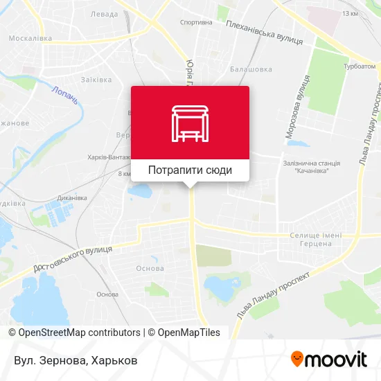 Карта Вул. Зернова