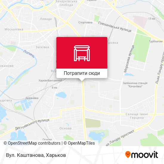 Карта Вул. Каштанова