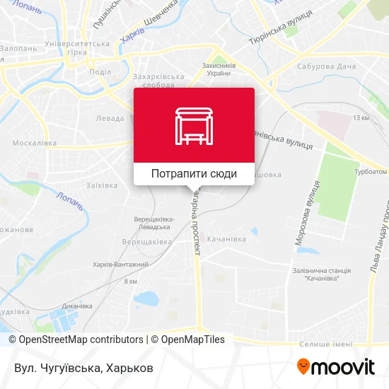 Карта Вул. Чугуївська