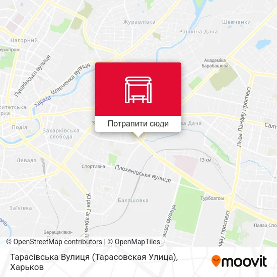 Карта Тарасівська Вулиця (Тарасовская Улица)
