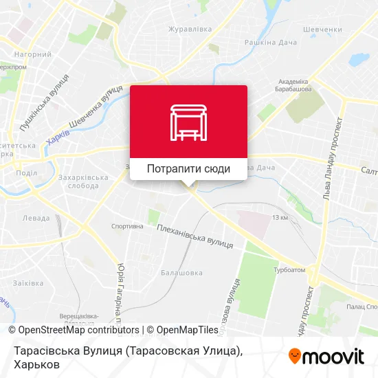 Карта Тарасівська Вулиця (Тарасовская Улица)