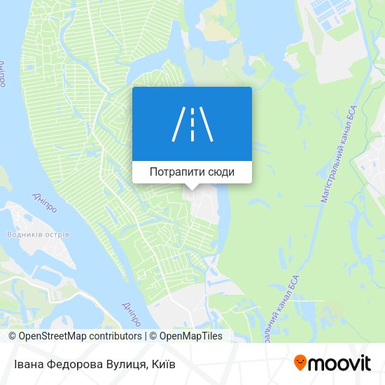 Карта Івана Федорова Вулиця