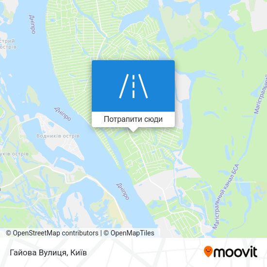 Карта Гайова Вулиця