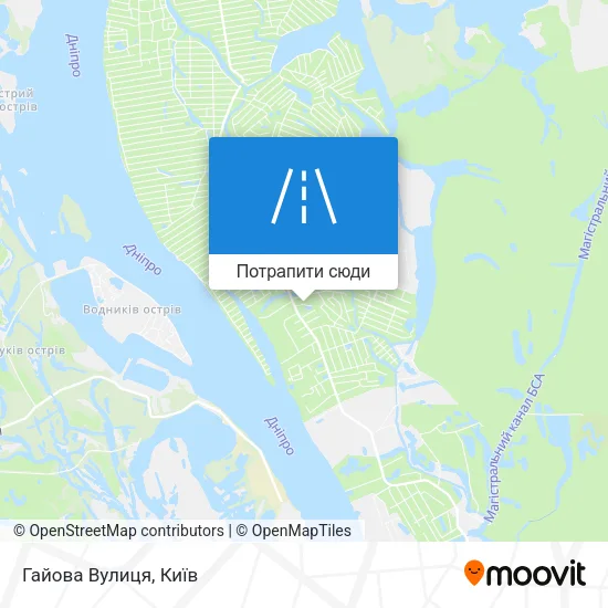 Карта Гайова Вулиця