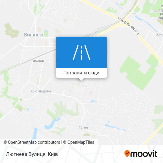 Карта Лютнева Вулиця
