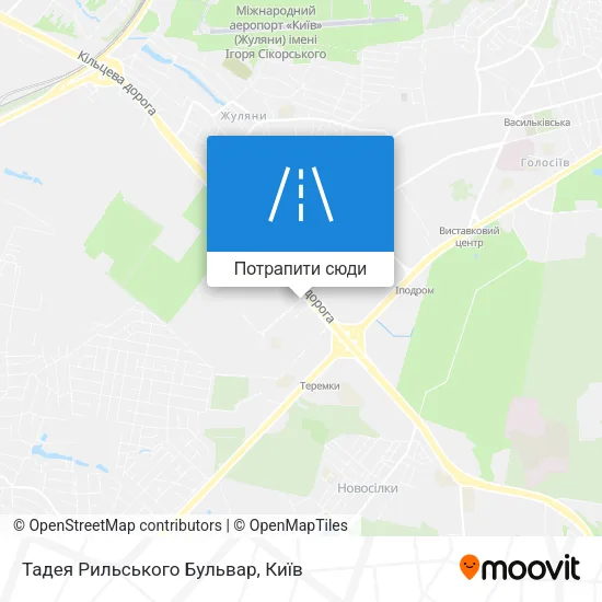 Карта Тадея Рильського Бульвар