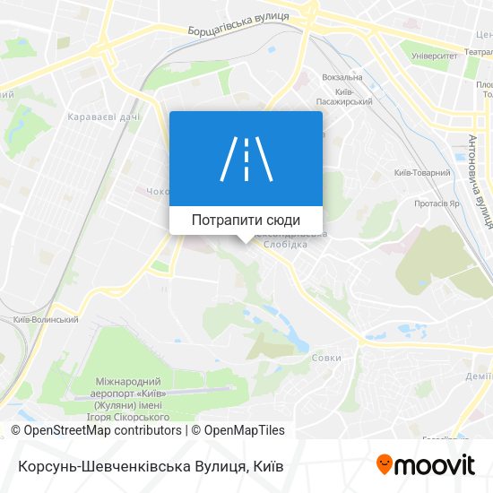 Карта Корсунь-Шевченківська Вулиця