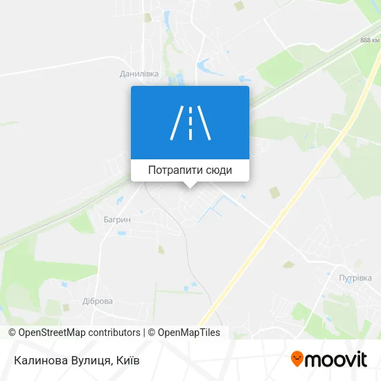 Карта Калинова Вулиця