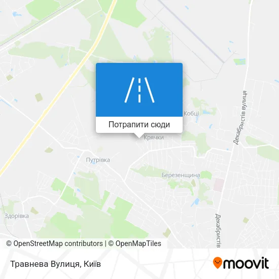 Карта Травнева Вулиця