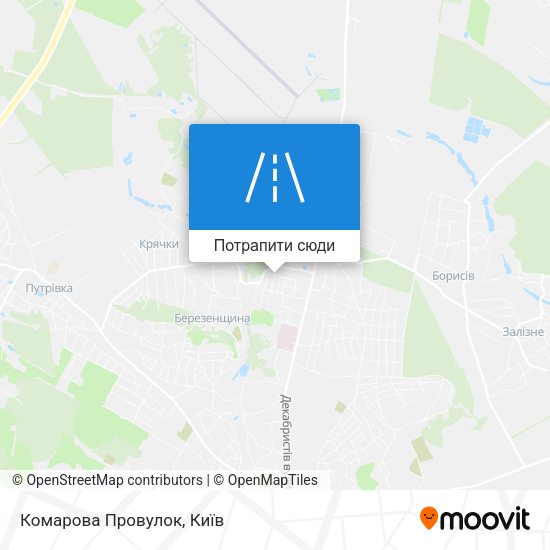 Карта Комарова Провулок