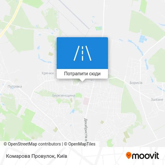 Карта Комарова Провулок
