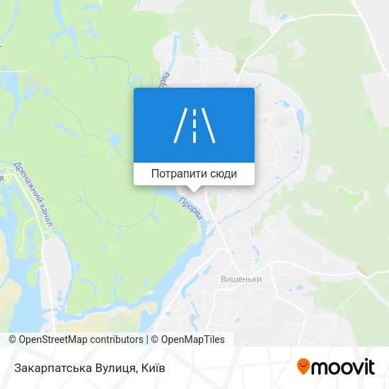 Карта Закарпатська Вулиця