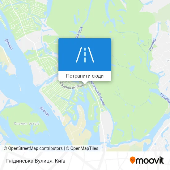 Карта Гнідинська Вулиця