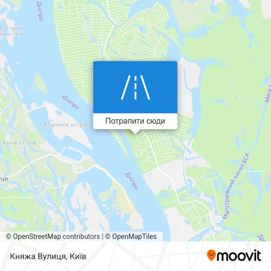 Карта Княжа Вулиця