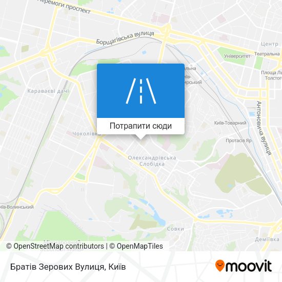 Карта Братів Зерових Вулиця