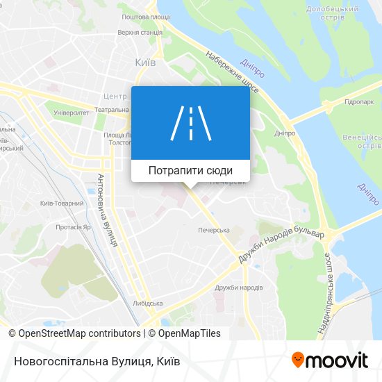 Карта Новогоспітальна Вулиця