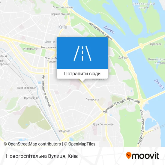 Карта Новогоспітальна Вулиця