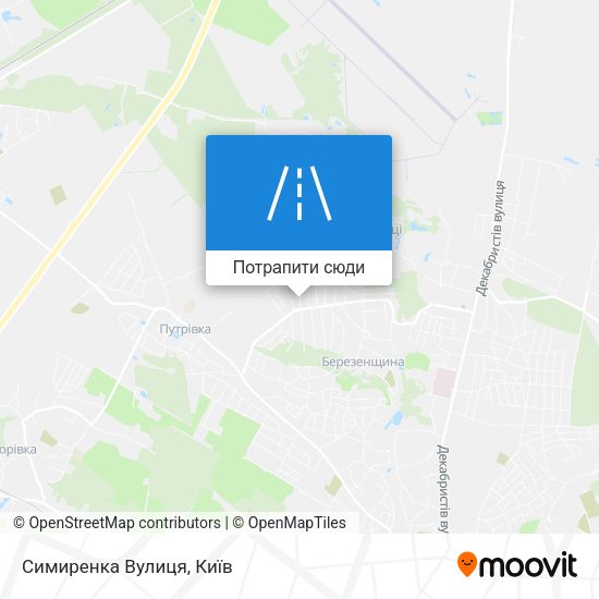 Карта Симиренка Вулиця
