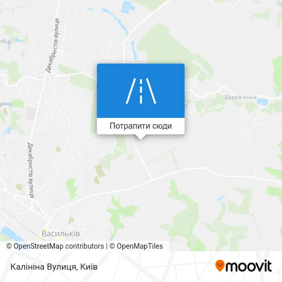 Карта Калініна Вулиця