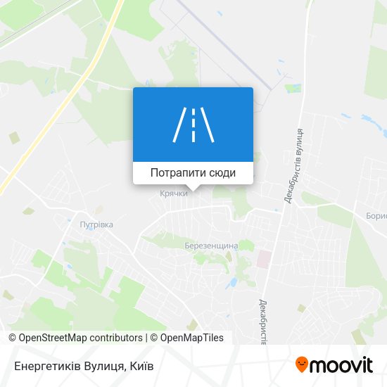 Карта Енергетиків Вулиця