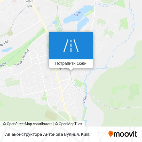 Карта Авіаконструктора Антонова Вулиця