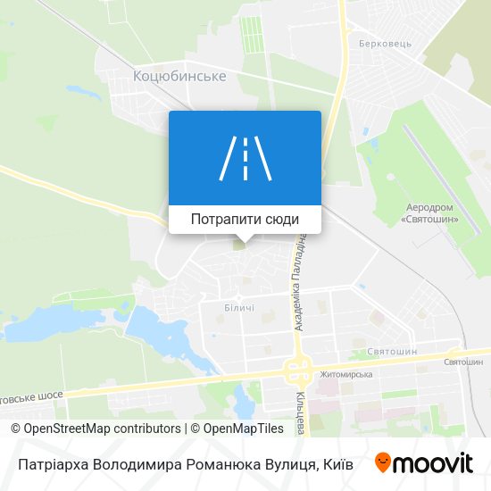 Карта Патріарха Володимира Романюка Вулиця