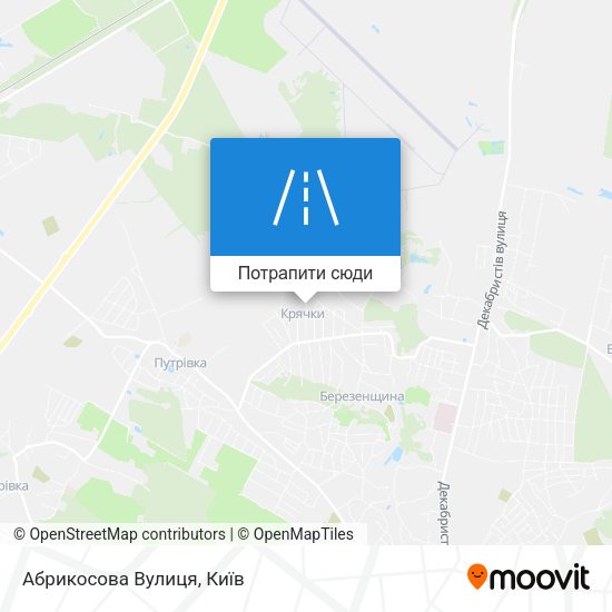 Карта Абрикосова Вулиця