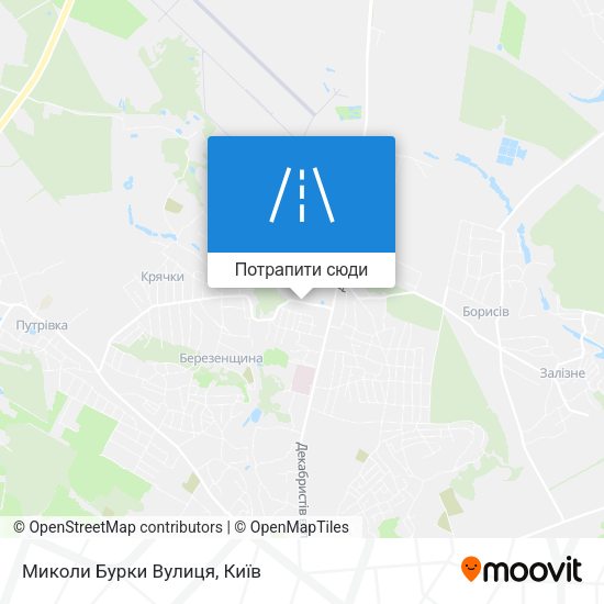 Карта Миколи Бурки Вулиця