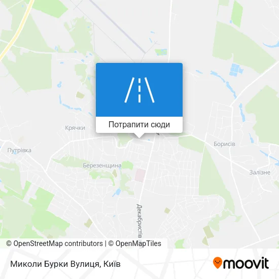 Карта Миколи Бурки Вулиця