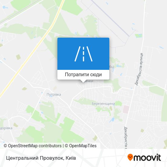 Карта Центральний Провулок