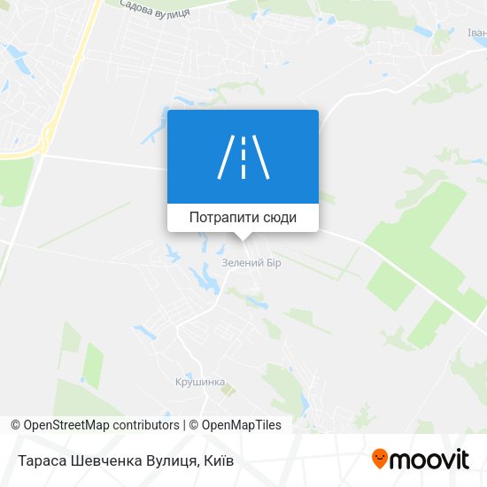 Карта Тараса Шевченка Вулиця