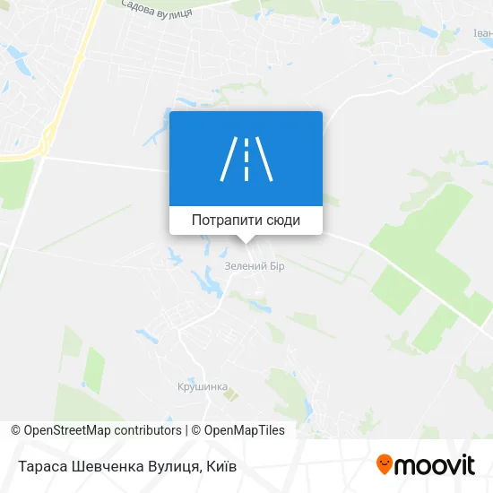 Карта Тараса Шевченка Вулиця