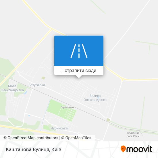 Карта Каштанова Вулиця