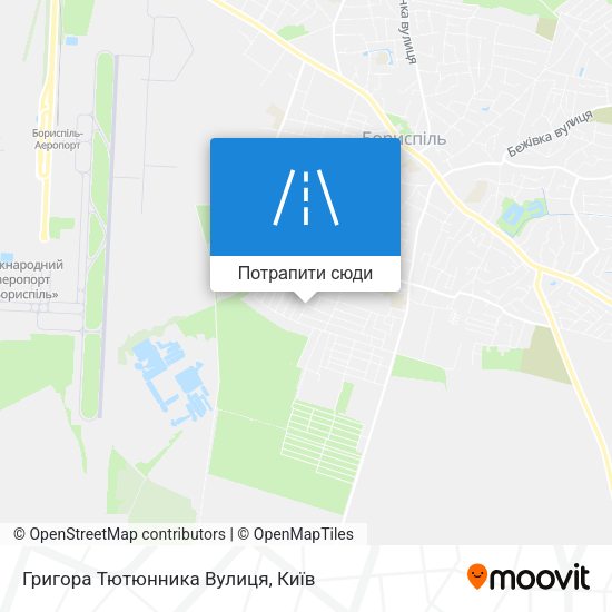 Карта Григора Тютюнника Вулиця