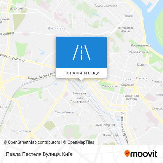 Карта Павла Пестеля Вулиця