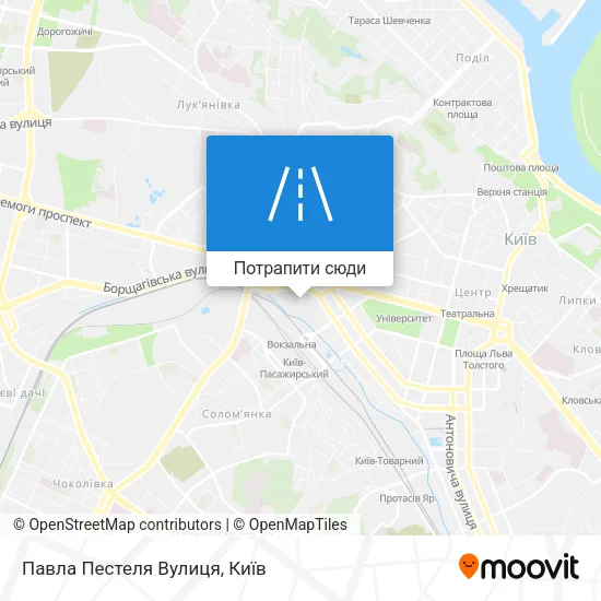 Карта Павла Пестеля Вулиця