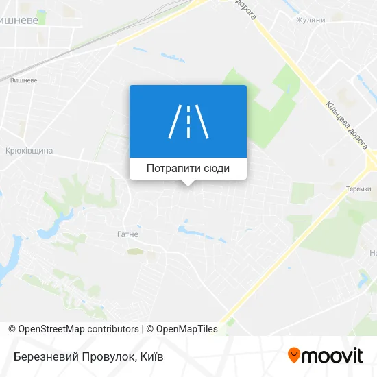 Карта Березневий Провулок