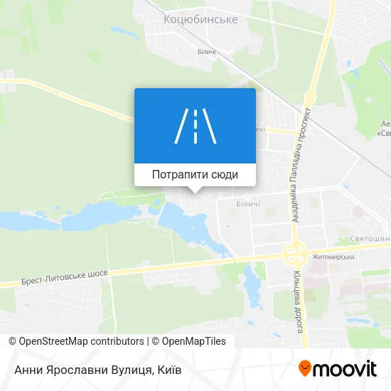 Карта Анни Ярославни Вулиця